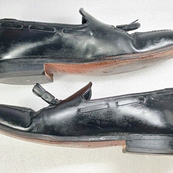 Johnston & Murphy Crown Aristocraft Black Tassel Loafers Mens 12 USA Made VGUC - Picture 4 of 15